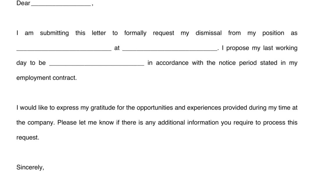 Application for Dismissal