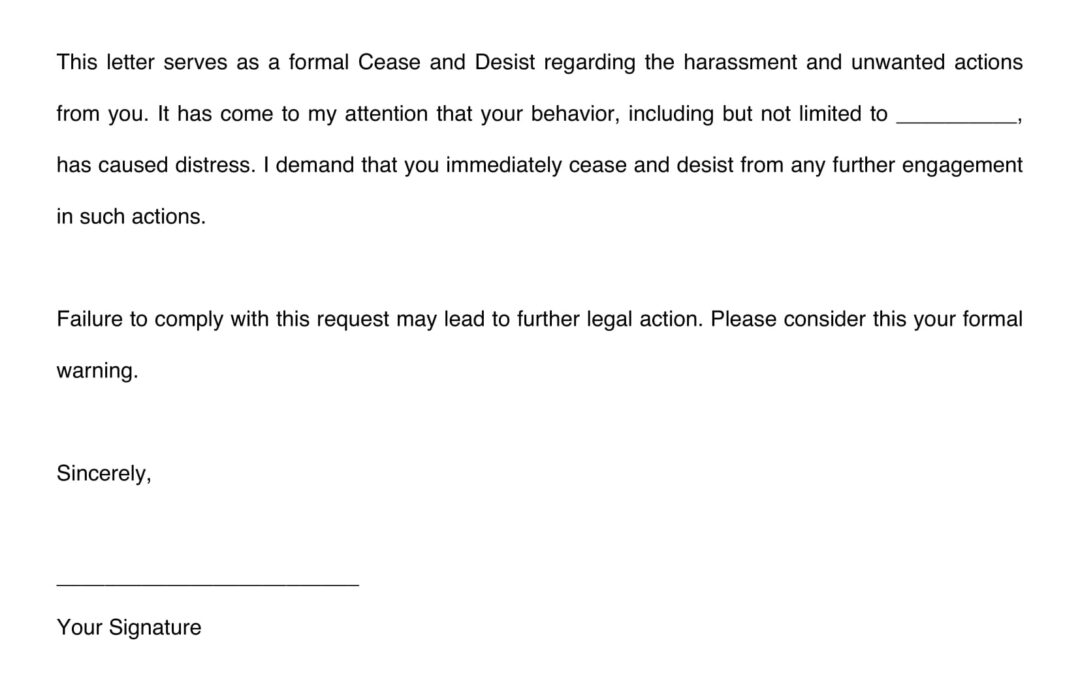 Cease and Desist Letter