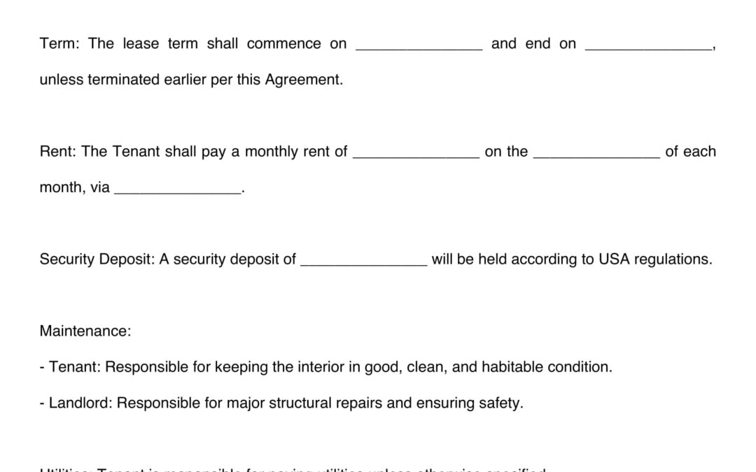 USA Lease Agreement