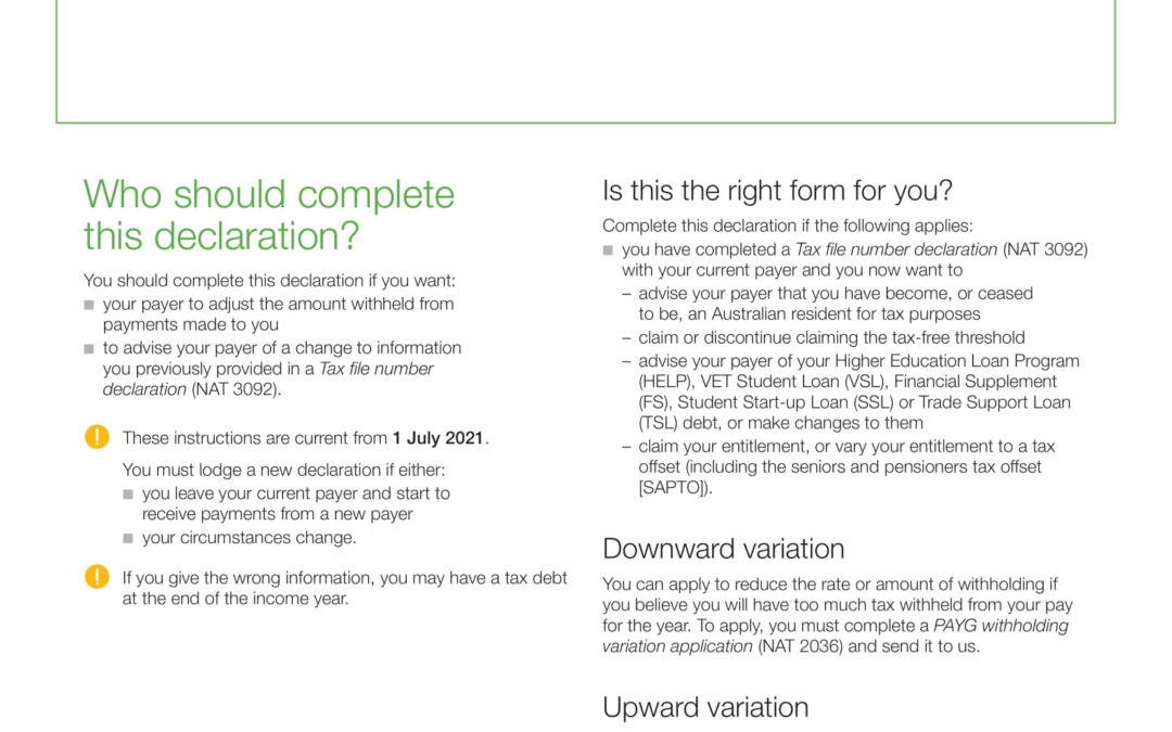 ATO Withholding declaration